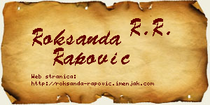 Roksanda Rapović vizit kartica